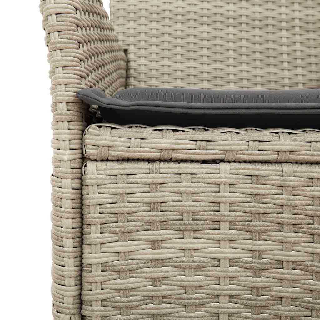 spisebordssæt til haven 3 dele med hynder polyrattan og glas