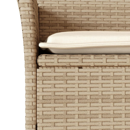 spisebordssæt til haven 3 dele med hynder polyrattan og glas