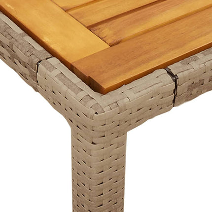 spisebordssæt til haven 3dele m. hynder polyrattan akacie beige