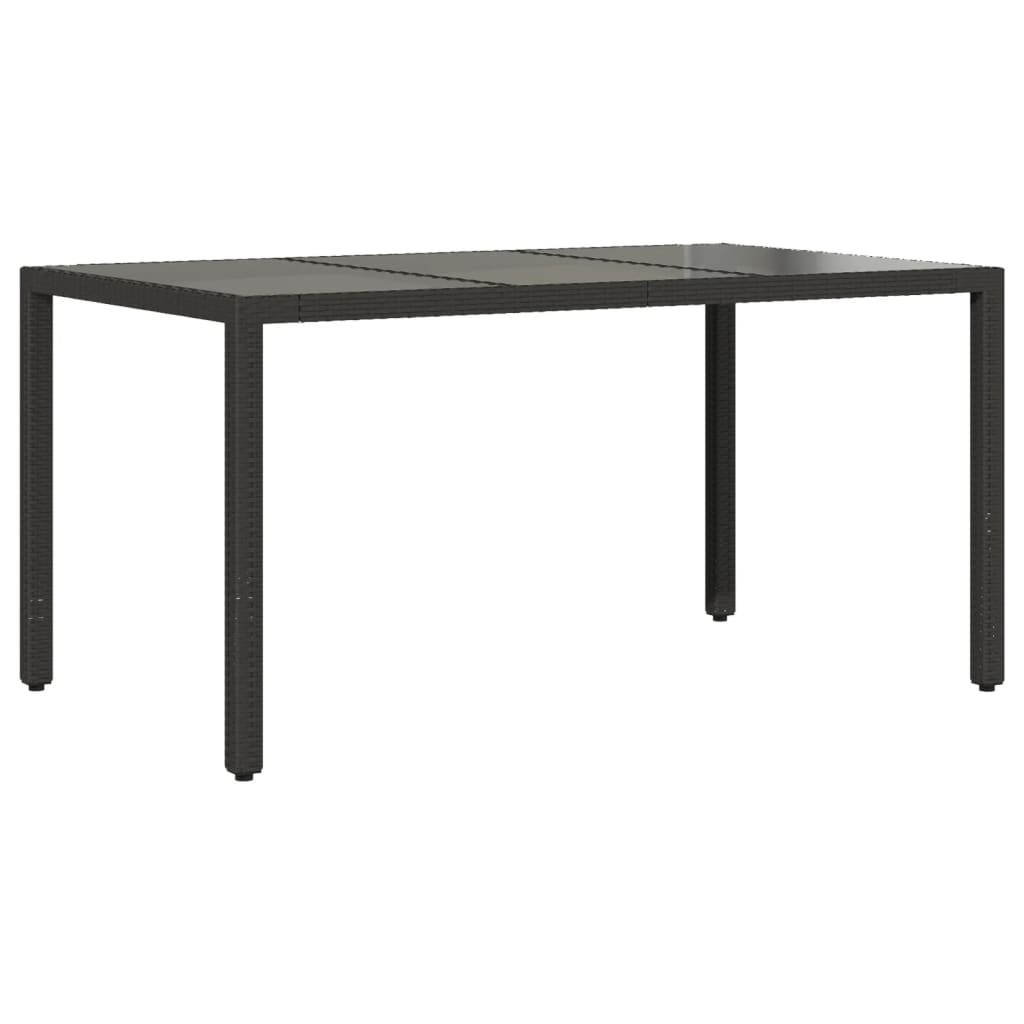 spisebordssæt til haven 7dele m. hynder polyrattan og glas sort