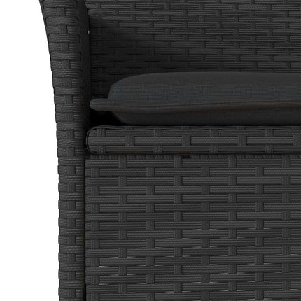 spisebordssæt til haven 5dele med hynder polyrattan akacie sort