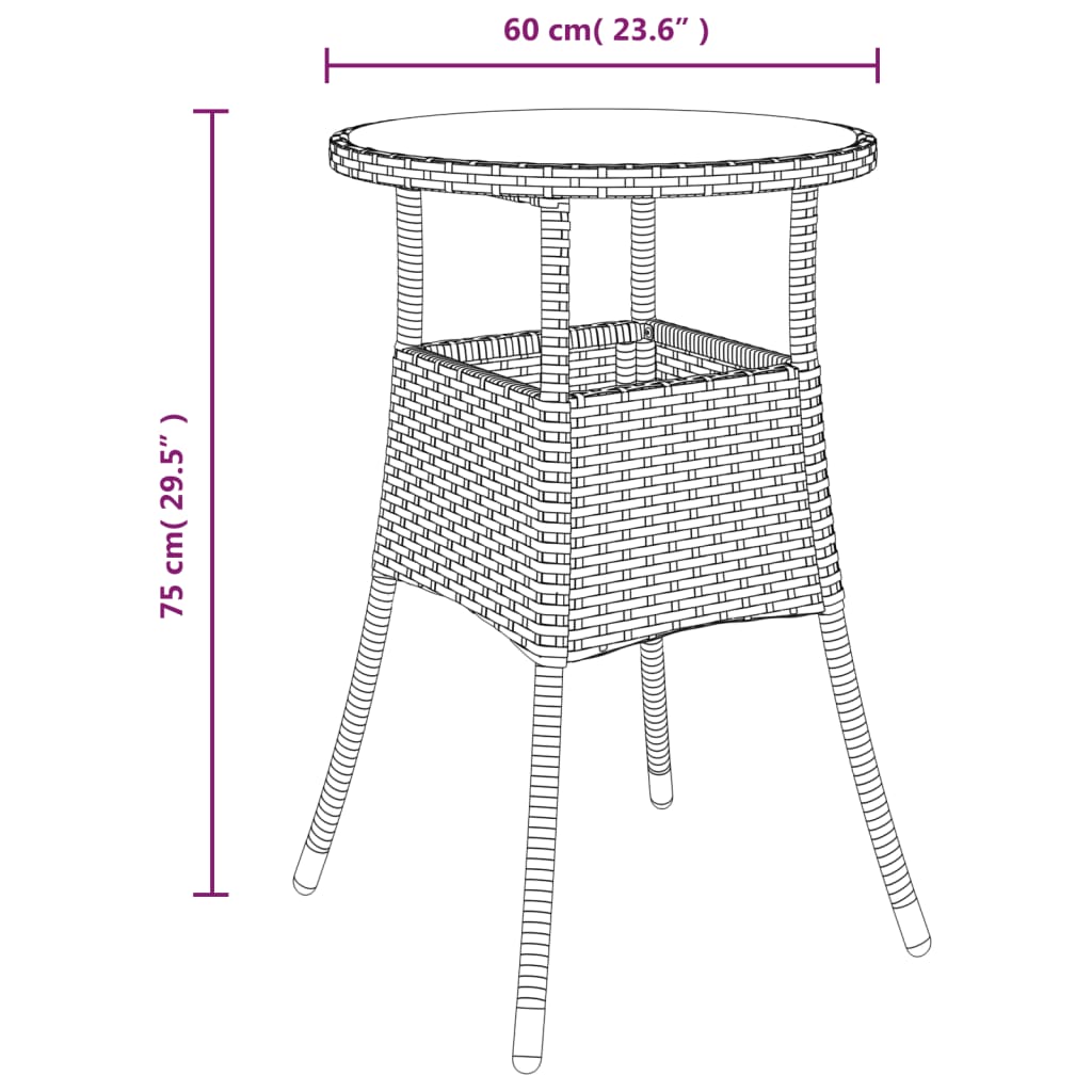 spisebordssæt til haven 3 dele med hynder polyrattan akacie grå