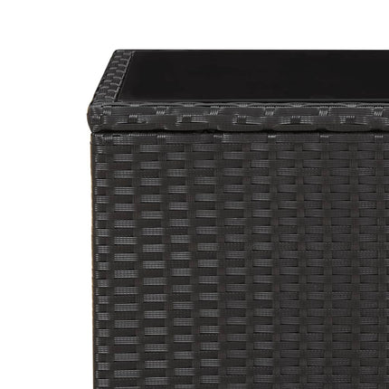 spisebordssæt til haven 3 dele med hynder polyrattan sort