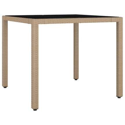 spisebordssæt til haven 5 dele med hynder polyrattan beige