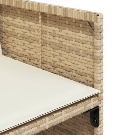 spisebordssæt til haven 5 dele med hynder polyrattan beige