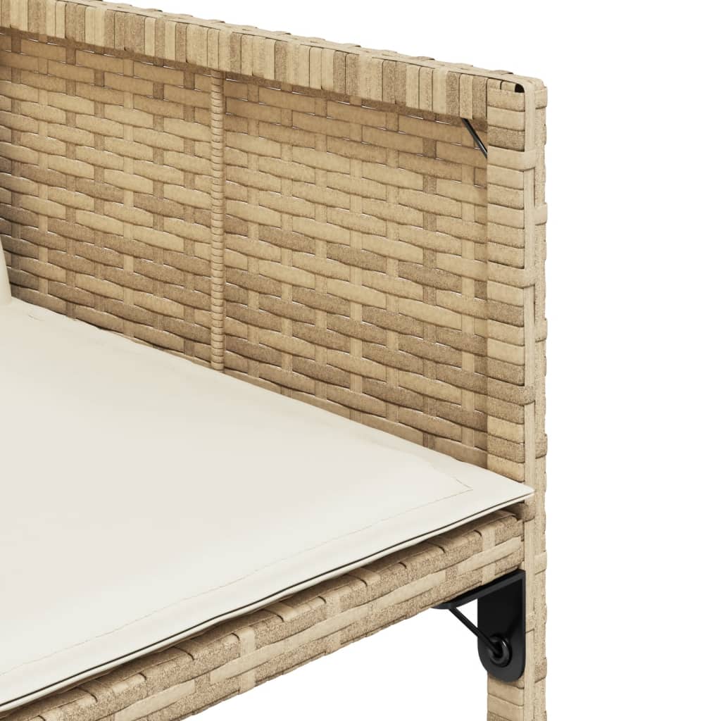 spisebordssæt til haven 11 dele med hynder polyrattan beige
