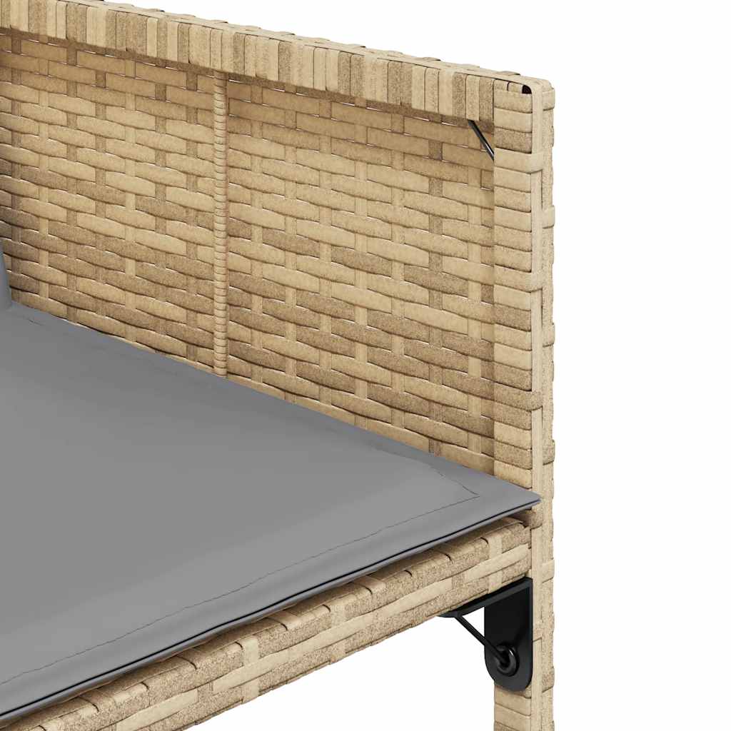 spisebordssæt til haven 11 dele med hynder polyrattan beige