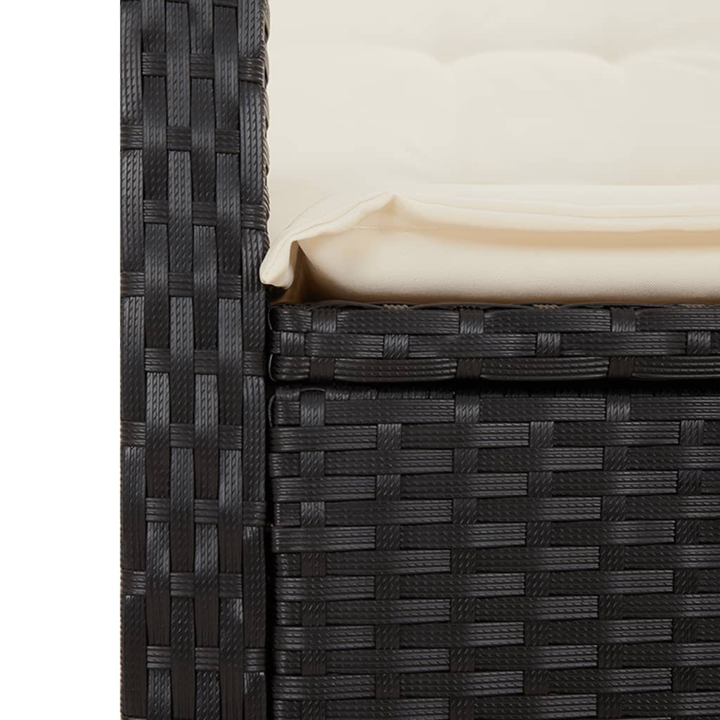 spisebordssæt til haven 4 dele med hynder polyrattan sort