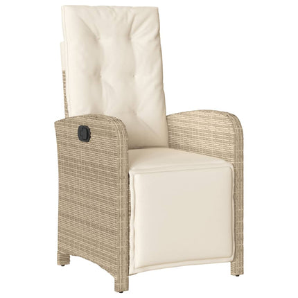spisebordssæt til haven 4 dele med hynder polyrattan beige