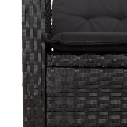 spisebordssæt til haven 4 dele med hynder polyrattan sort