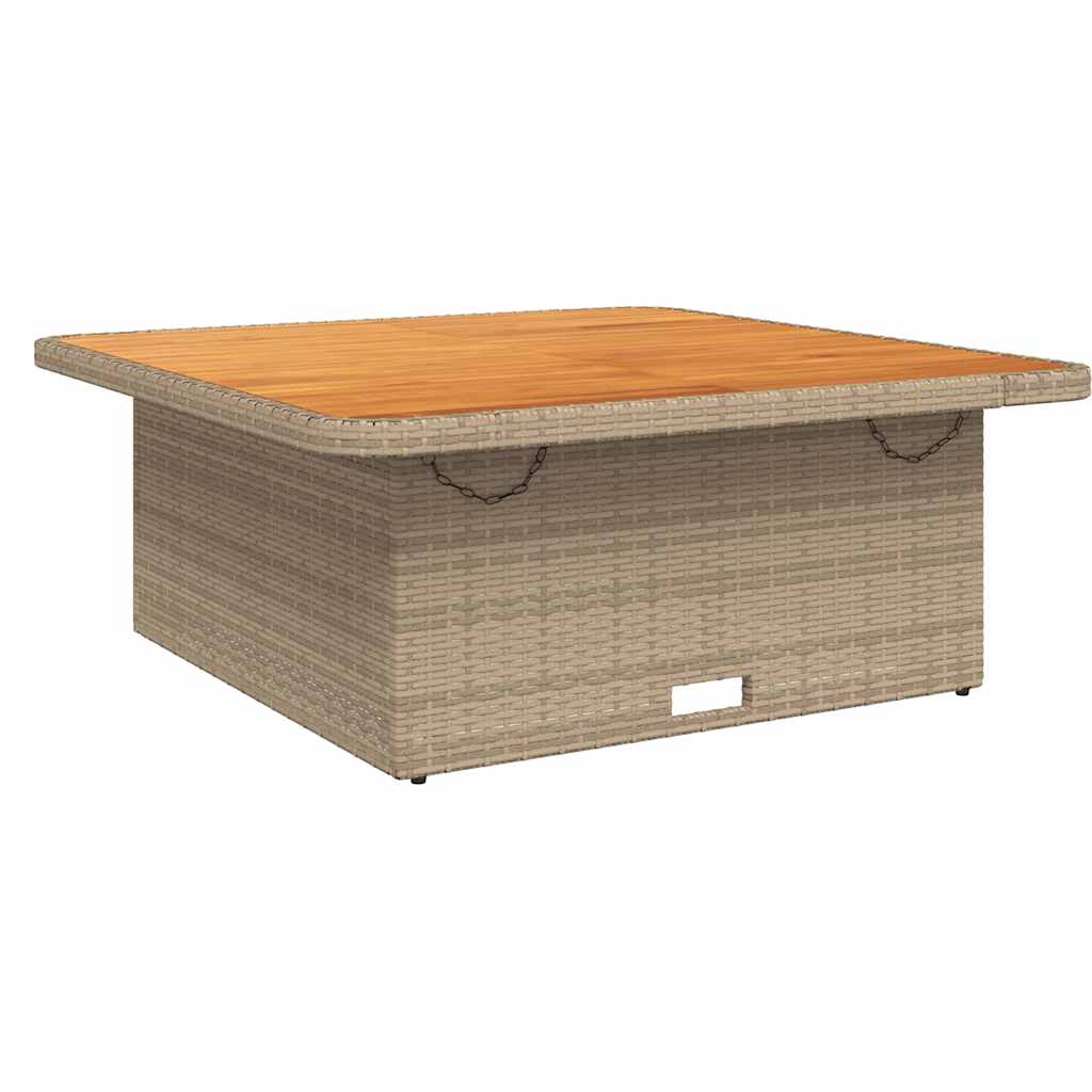 spisebordssæt til haven 2 dele med hynder polyrattan beige