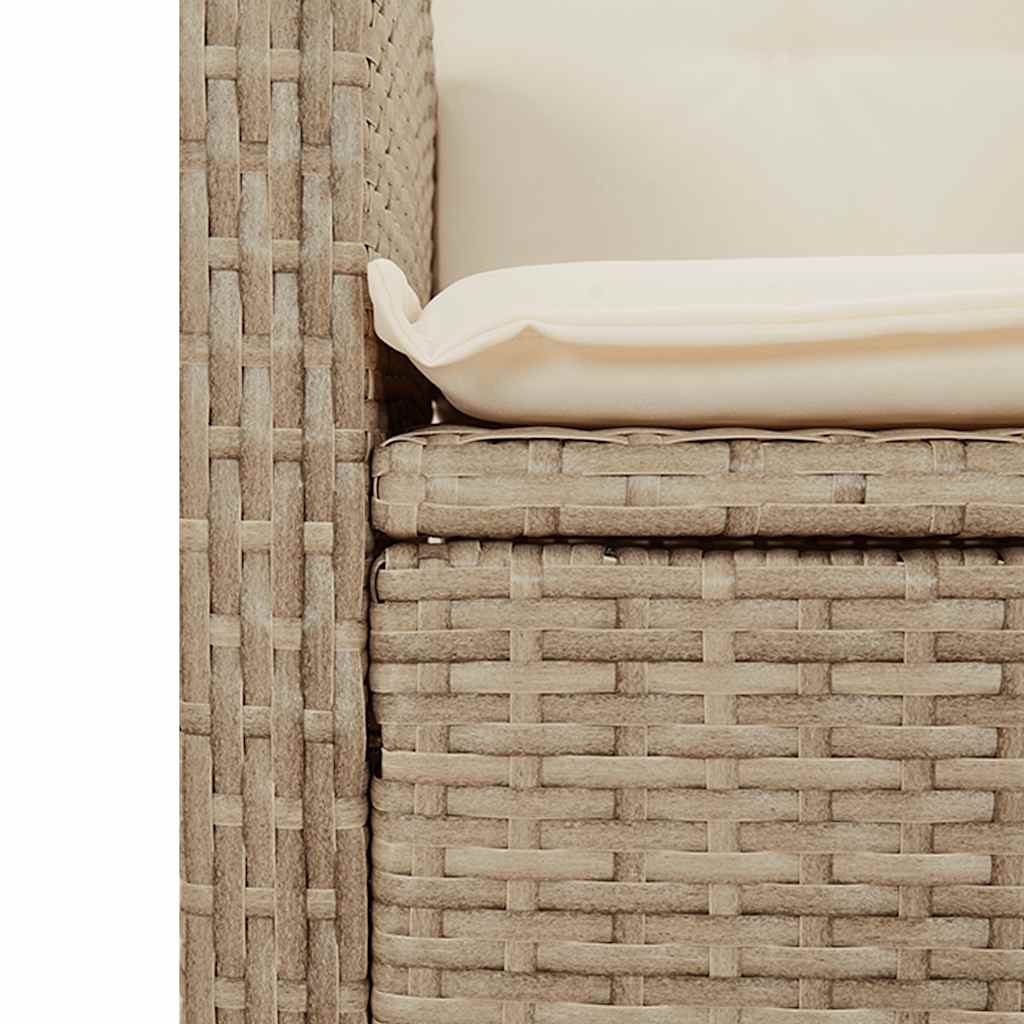 spisebordssæt til haven 2 dele med hynder polyrattan beige