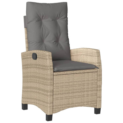 spisebordssæt til haven 5 dele med hynder polyrattan beige