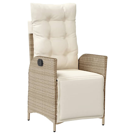 spisebordssæt til haven 4 dele med hynder polyrattan beige