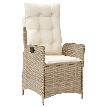 spisebordssæt til haven 4 dele med hynder polyrattan beige