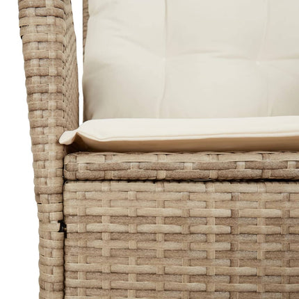 spisebordssæt til haven 4 dele med hynder polyrattan beige