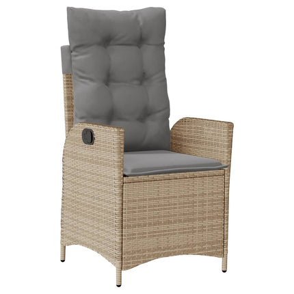spisebordssæt til haven 4 dele med hynder polyrattan beige