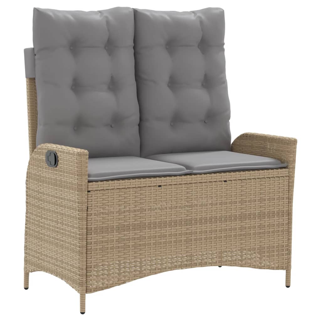 spisebordssæt til haven 4 dele med hynder polyrattan beige