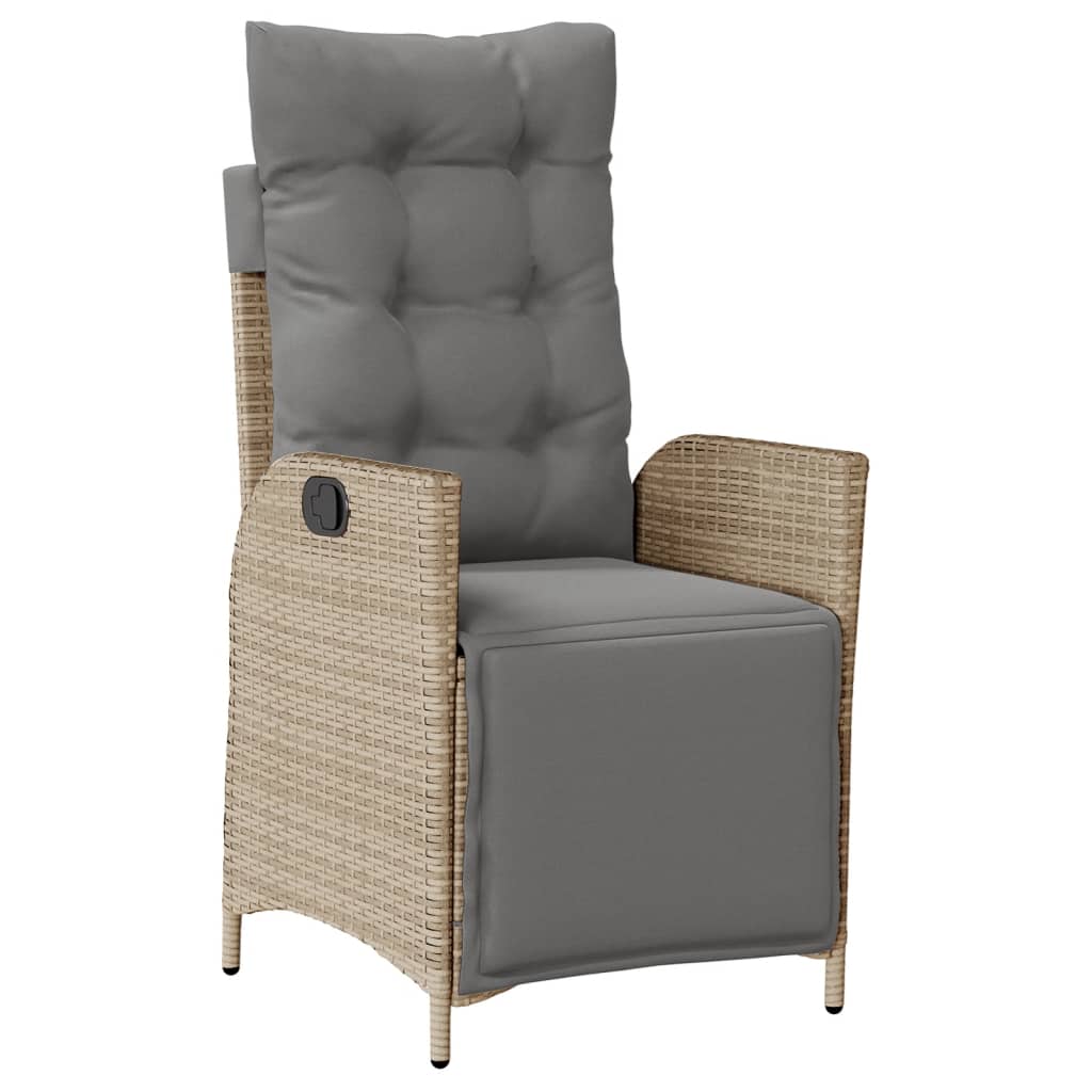 spisebordssæt til haven 4 dele med hynder polyrattan beige