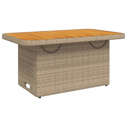 spisebordssæt til haven 4 dele med hynder polyrattan beige