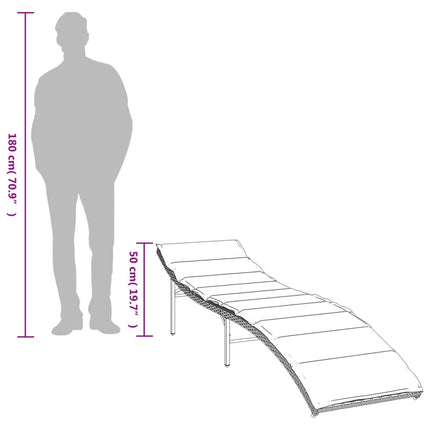 liggestole 2 stk. med hynder polyrattan grå