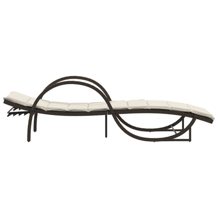 liggestole 2 stk. med hynder polyrattan brun