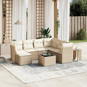 sofasæt til haven 8 dele med hynder polyrattan beige