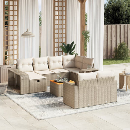 sofasæt til haven 11 dele med hynder polyrattan beige