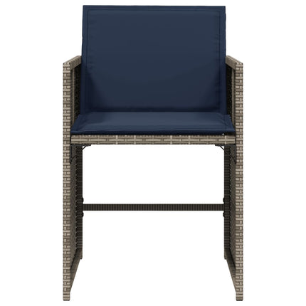 havestole med hynder 4 stk. polyrattan grå