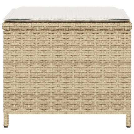 haveskamler 4 stk. med hynder 40x40x35 cm polyrattan beige