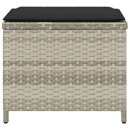 haveskamler 4 stk. med hynder 40x40x35 cm polyrattan lysegrå