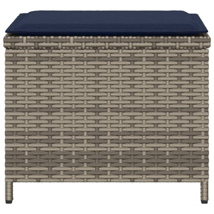 haveskamler 4 stk. med hynder 40x40x35 cm polyrattan grå