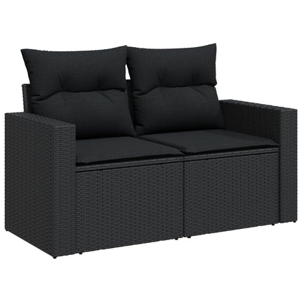 sofasæt til haven 7 dele med hynder polyrattan sort