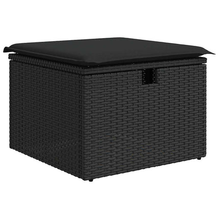 sofasæt til haven 7 dele med hynder polyrattan sort