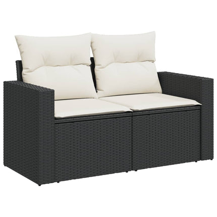 sofasæt til haven 8 dele med hynder polyrattan sort