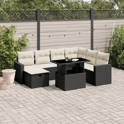 sofasæt til haven 8 dele med hynder polyrattan sort