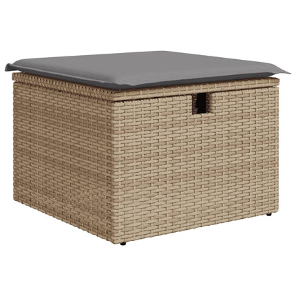 sofasæt til haven 9 dele med hynder polyrattan beige