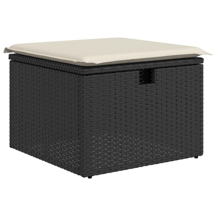 sofasæt til haven 7 dele med hynder polyrattan sort