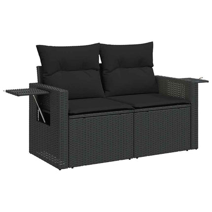 sofasæt til haven 8 dele med hynder polyrattan sort