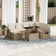 sofasæt til haven 8 dele med hynder polyrattan beige