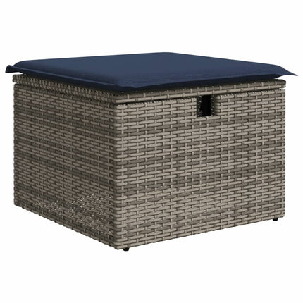 havesofasæt med 6 dele og hynder grå polyrattan