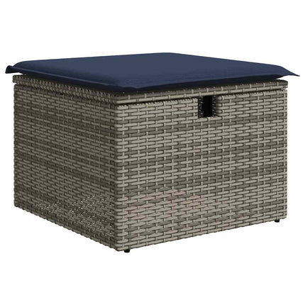 havesofasæt med 7 dele og hynder grå polyrattan
