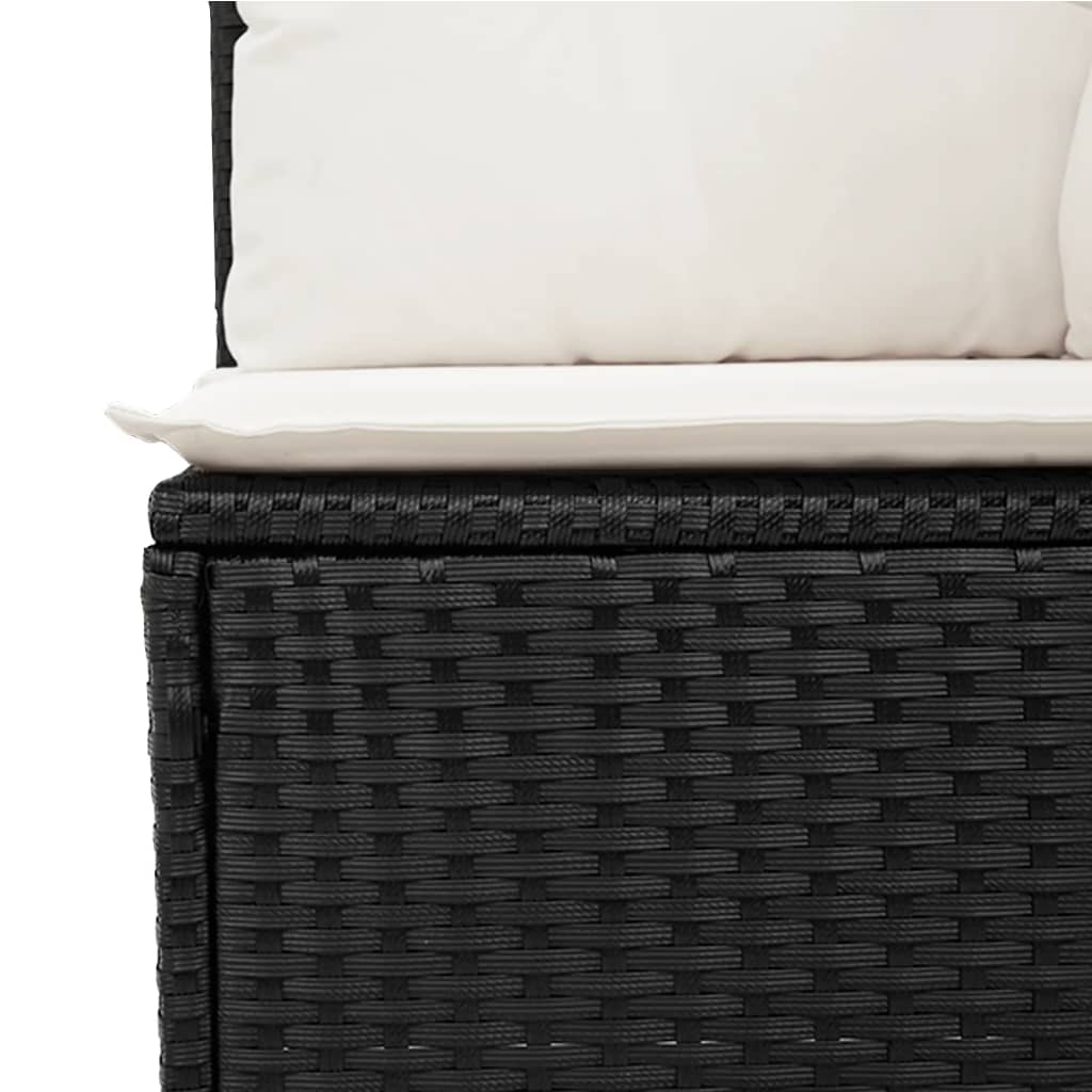 sofasæt til haven 8 dele med hynder polyrattan sort