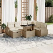 sofasæt til haven 8 dele med hynder polyrattan beige
