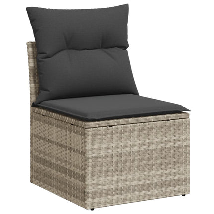 sofasæt til haven 9 dele med hynder polyrattan lysegrå