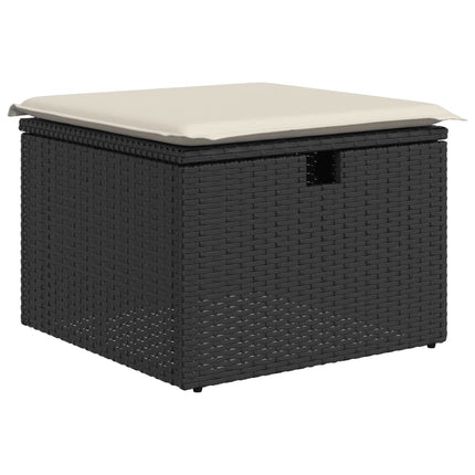sofasæt til haven 11 dele med hynder polyrattan sort