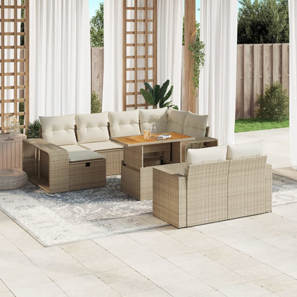sofasæt til haven 11 dele med hynder polyrattan beige
