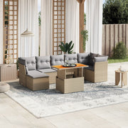 sofasæt til haven 8 dele med hynder polyrattan beige