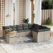 sofasæt til haven 10 dele med hynder polyrattan grå