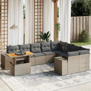 sofasæt til haven 10 dele med hynder polyrattan grå